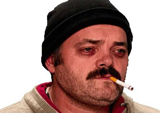 Sticker risitas triste sad bonnet clope cigarette wojak doomer tout ennui brise gif par DosDeZelda