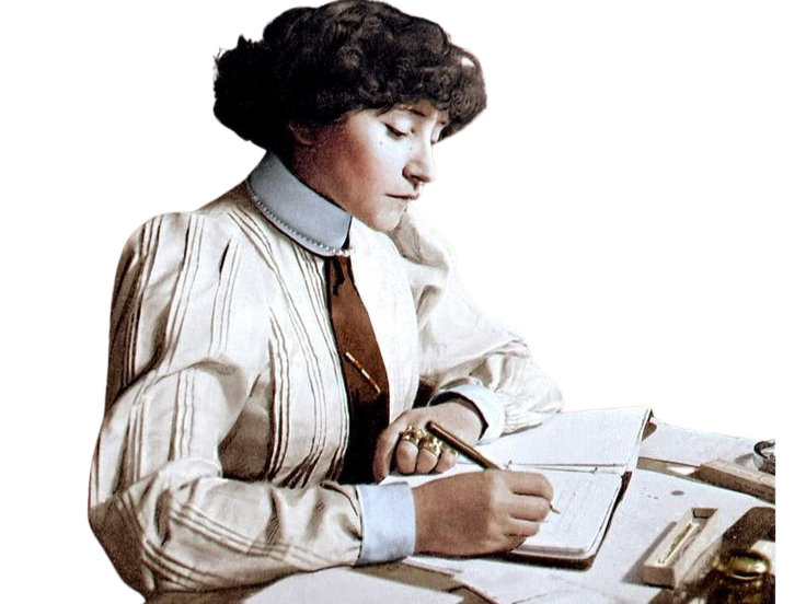 Sticker sidonie gabrielle colette autrice ecrivaine francaise cahiers fleurs fleuriste railroad florale totale fic bloop par Bl0op