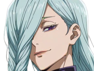 Sticker mei jujutsu kaisen jjk cheveux blanc yeux violet tresse ade adelaide vizard fic bloop par PubliusOvidius