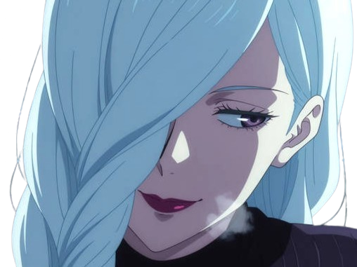 Sticker mei jujutsu kaisen jjk cheveux blanc yeux violet tresse ade adelaide vizard fic bloop par PubliusOvidius