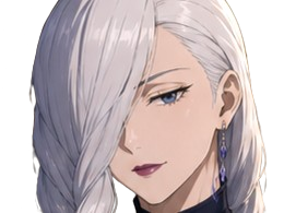 Sticker mei jujutsu kaisen jjk cheveux blanc yeux violet tresse ade adelaide vizard fic bloop par PubliusOvidius