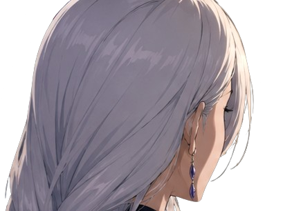 Sticker mei jujutsu kaisen jjk cheveux blanc yeux violet tresse ade adelaide vizard fic bloop par PubliusOvidius