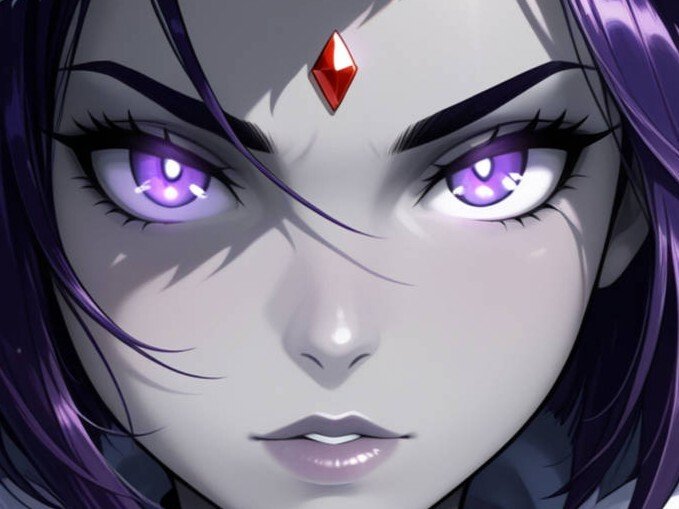 Sticker raven teen titans violet pourpre dc comics demi demone trichoporphyree indigo par PubliusOvidius