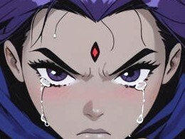 Sticker raven teen titans violet pourpre dc comics demi demone trichoporphyree indigo par PubliusOvidius