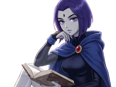 Sticker raven teen titans violet pourpre dc comics demi demone trichoporphyree indigo livre par PubliusOvidius