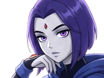 Sticker raven teen titans violet pourpre dc comics demi demone trichoporphyree indigo par PubliusOvidius