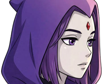 Sticker raven teen titans violet pourpre dc comics demi demone trichoporphyree indigo capuche par PubliusOvidius
