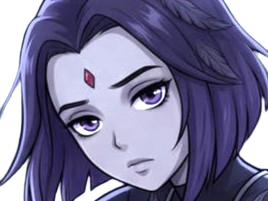 Sticker raven teen titans violet pourpre dc comics demi demone trichoporphyree indigo par PubliusOvidius