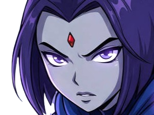 Sticker raven teen titans violet pourpre dc comics demi demone trichoporphyree indigo par PubliusOvidius