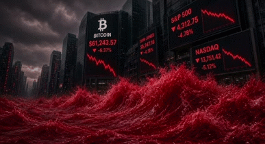 Sticker scam ponzi market stock biz etf dip tariff trade fall rojo alarm alert krach cata par glandilus