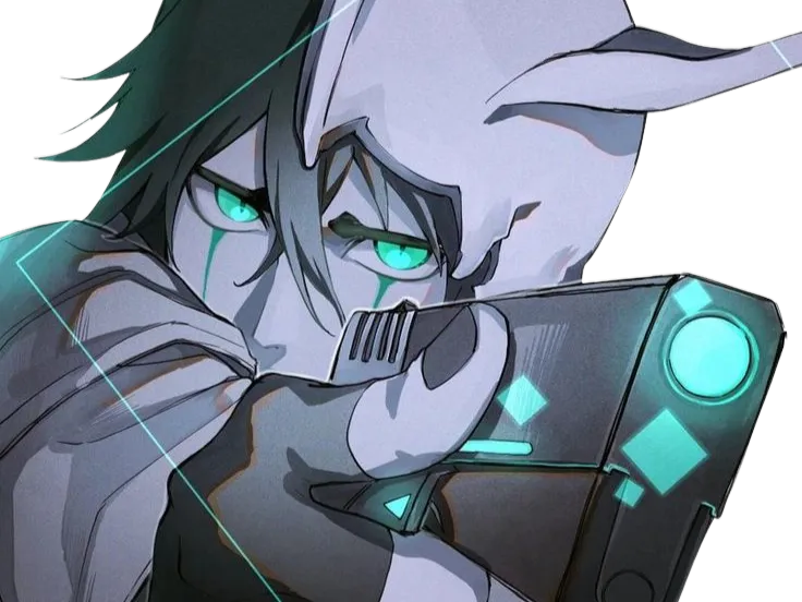 Sticker ulquiorra cifer bleach cheveux noir yeux vert arrancar masque fic bloop par Bl0op