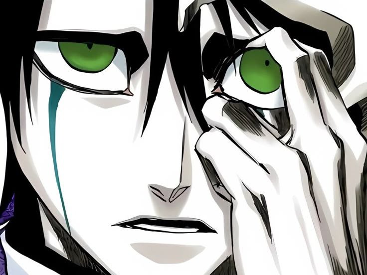 Sticker ulquiorra cifer bleach cheveux noir yeux vert arrancar masque fic bloop par Bl0op