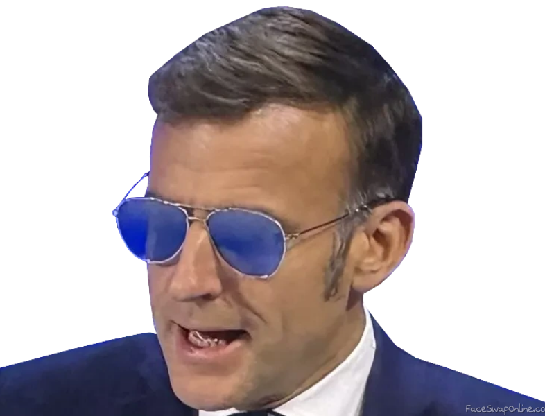 Sticker macron wef for sure davos lunettes dedibiv par Gobolino29