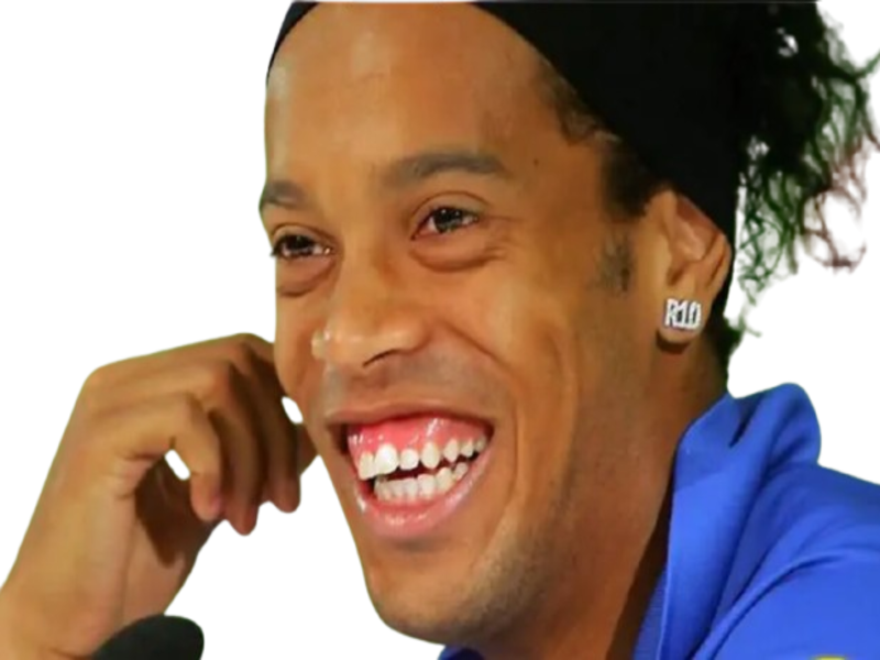 Sticker ronaldinho ronnie bresil sourire smile rire moquerie chambrage par Eurosport