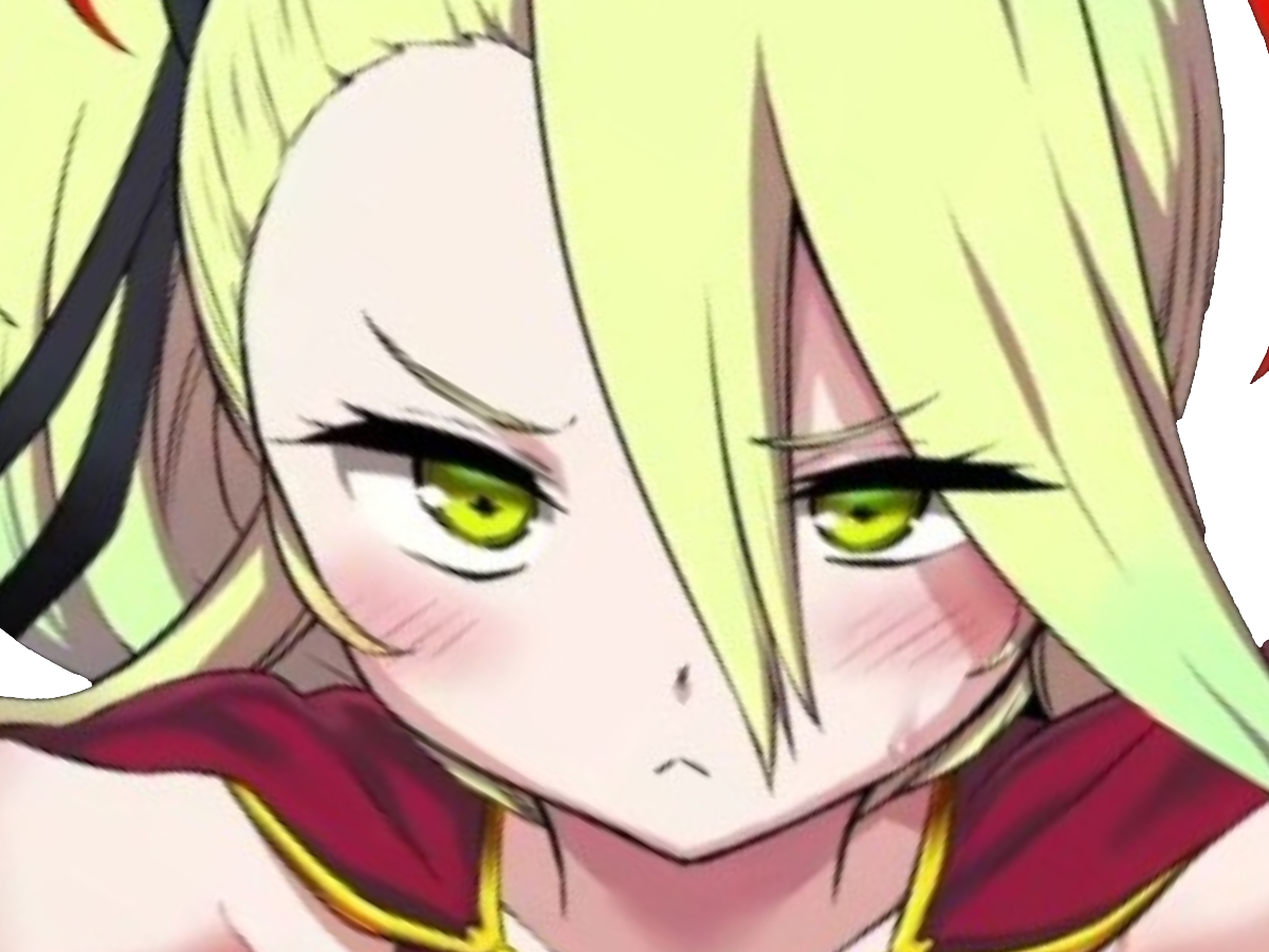 Sticker kj kikoojap anime manga jeu video game deathpolca demons roots fille blonde demon rougit timide par NanchiCELESTIN