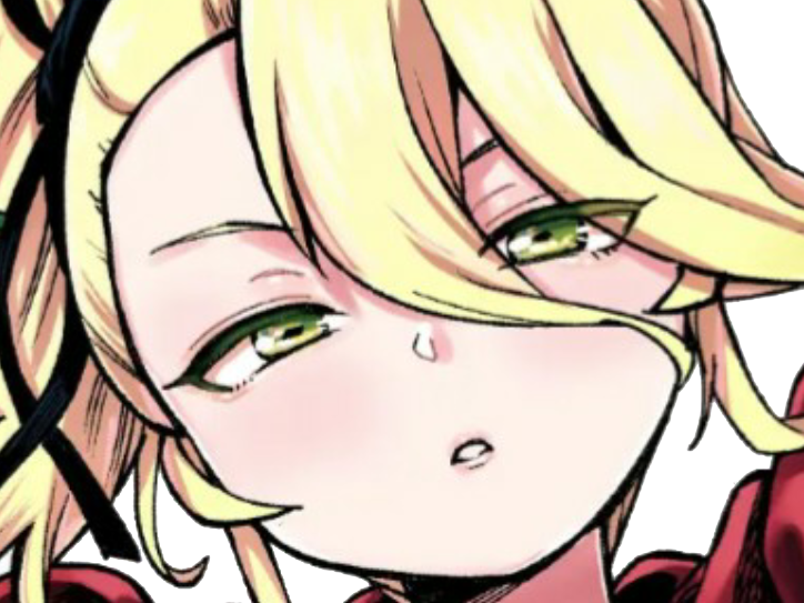 Sticker kj kikoojap anime manga jeu video game deathpolca demons roots fille blonde demon regard serieux par NanchiCELESTIN