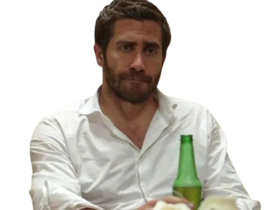 Sticker jake gyllenhaal davis mitchell demolition homme brun acteur triste depression trentaine trentenaire par PubliusOvidius