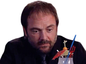 Sticker supernatural crowley boire alcool drink bar deprime triste seul par XDREAD
