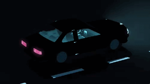 Sticker synthwave conduite nocturne voiture chillwave par JeyJeyUnit