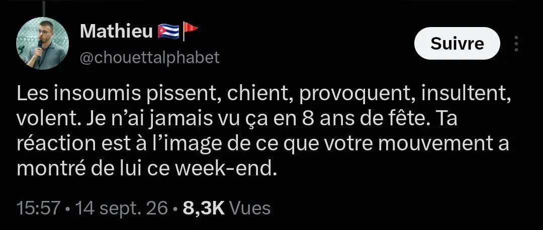 Sticker x twitter insoumis lfi fete huma melenchon staliniens trotskiste sauvages gorets secte chier meute destruction par ProlapsusDeBHL
