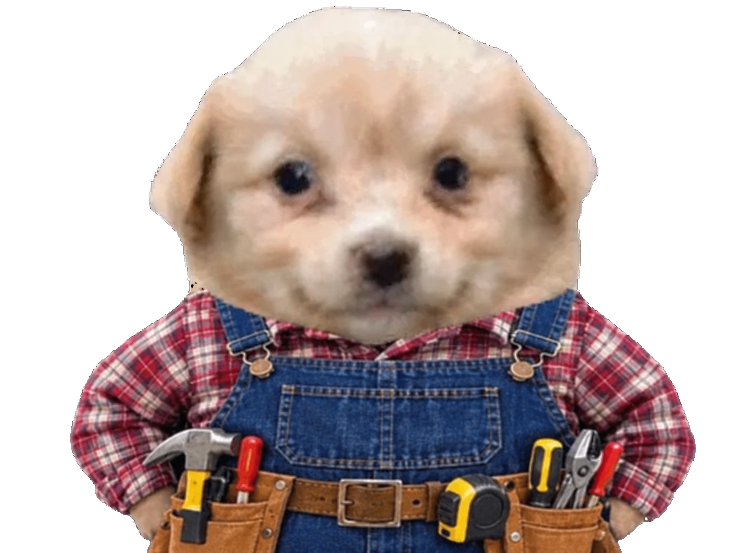 Sticker chien patron bricoleur par tropFRUCTUEux