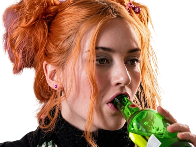 Sticker kate winslet eternal sunshine clementine kruczynski agrume fic bloop orange rouge par Bl0op