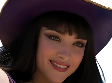 Sticker lera abova one piece live action nico robin cheveux noir frange fic bloop chapeau violet par Bl0op