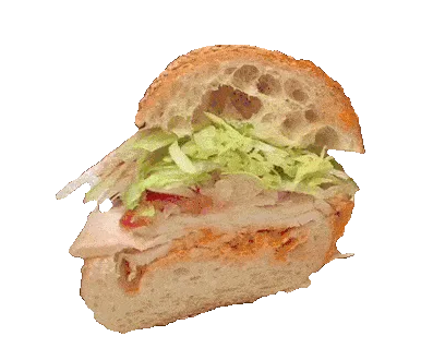 Sticker yum jeun dej durum doner crepe sandwich bacon cheese steak fritent frit 360 turn roll par glandilus