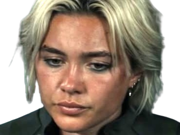 Sticker florence pugh yelena belova thunderbolts actrice britannique anglaise blonde cheveux courts yeux verts femme par PubliusOvidius