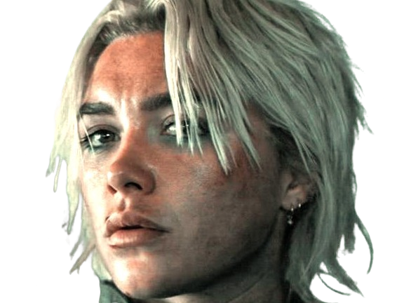 Sticker florence pugh yelena belova thunderbolts actrice britannique anglaise blonde cheveux courts yeux verts femme par PubliusOvidius