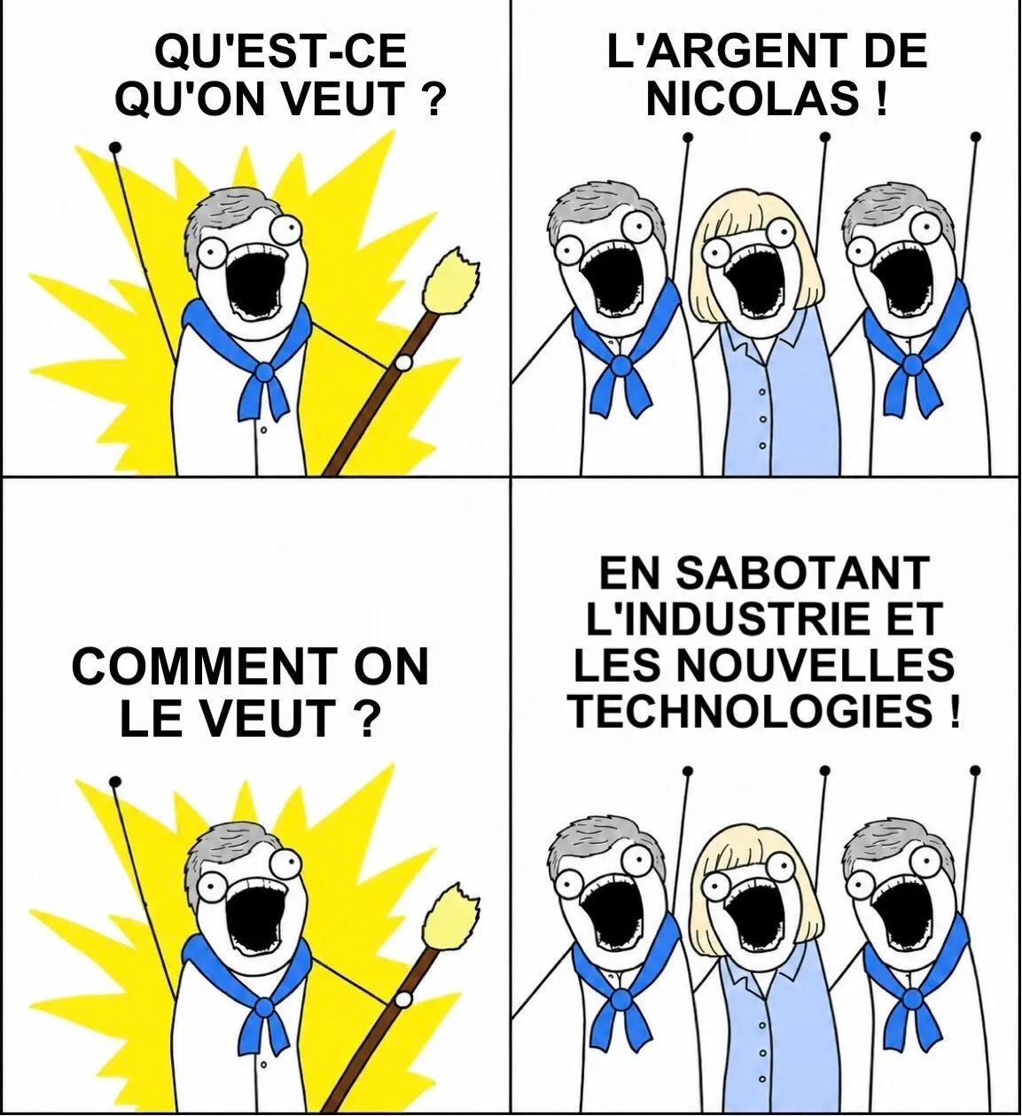 Sticker nicolas qui paie retraite boomer sabotage technologie industrie par ProlapsusDeBHL