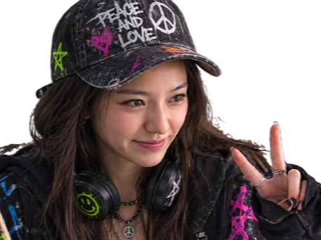 Sticker park gyu young actrice coreenne mignonne cute street skateboard peace style audio cool par Tromperie