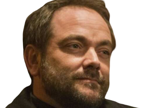 Sticker supernatural crowley boss patron fier costume sourire mesquin par XDREAD