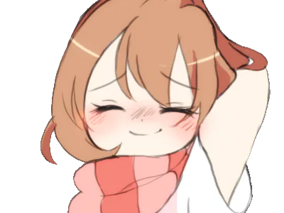 Sticker kj fille timide kikoojap echarpe anime backup par Anokata