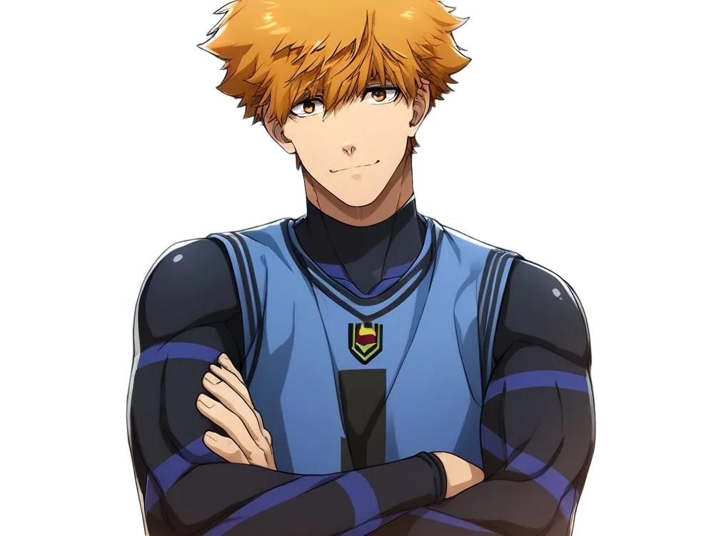 Sticker rensuke kunigami blue lock manga anime foot attaquant roux yeux auburn heros par Dark-63