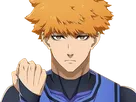 rensuke kunigami blue lock manga anime foot attaquant roux yeux auburn heros