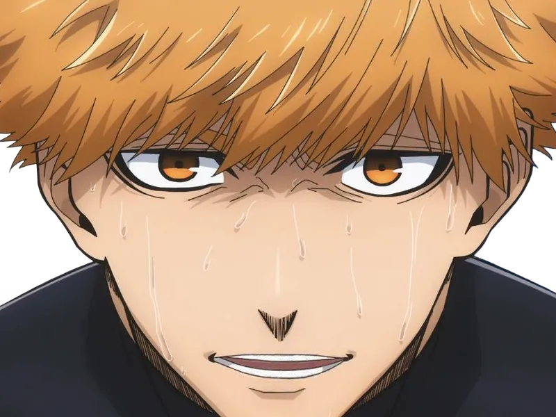 Sticker rensuke kunigami blue lock manga anime foot attaquant roux yeux auburn heros par Dark-63