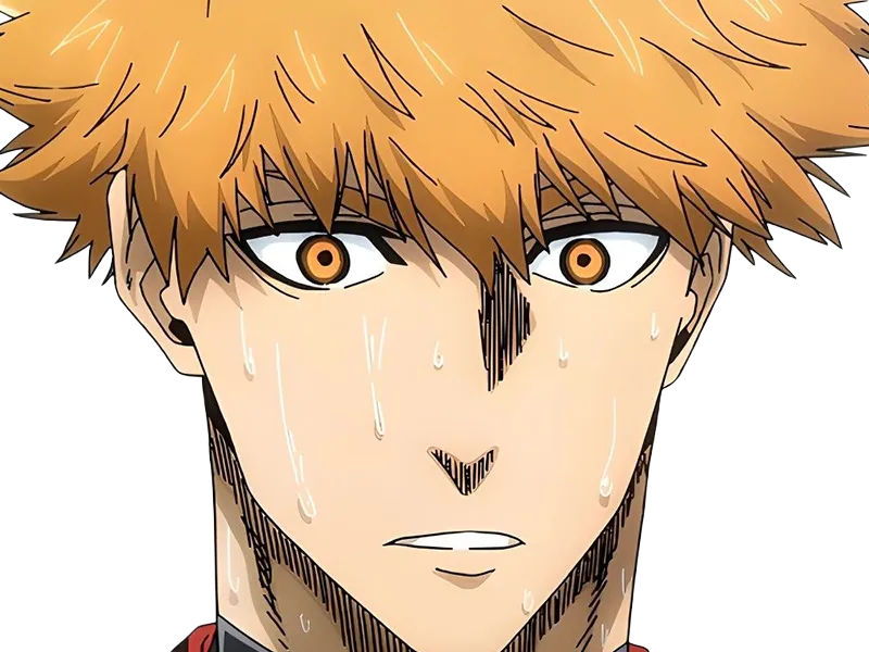 Sticker rensuke kunigami blue lock manga anime foot attaquant roux yeux auburn heros par Dark-63