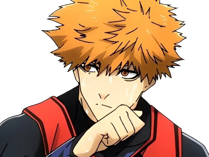 Sticker rensuke kunigami blue lock manga anime foot attaquant roux yeux auburn heros par Dark-63