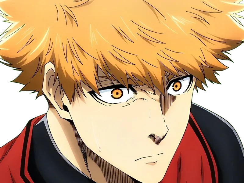 Sticker rensuke kunigami blue lock manga anime foot attaquant roux yeux auburn heros par Dark-63