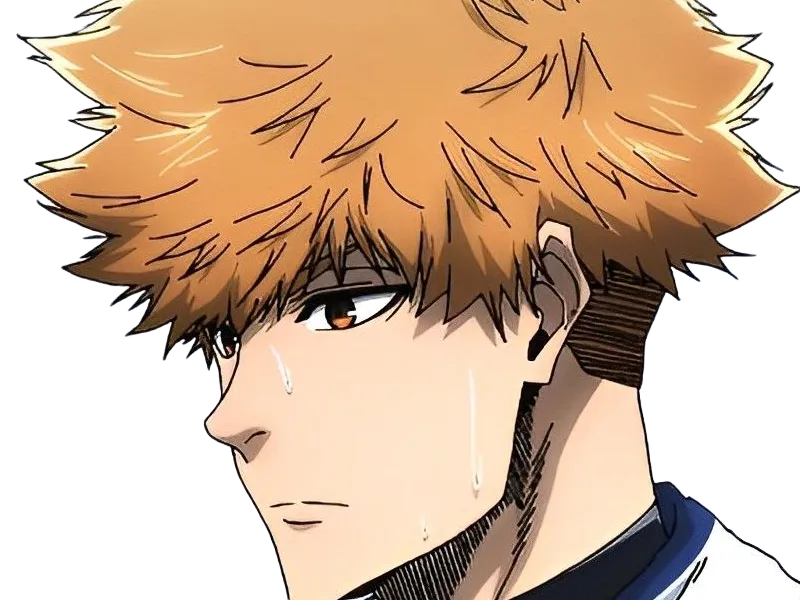Sticker rensuke kunigami blue lock manga anime foot attaquant roux yeux auburn heros par Dark-63