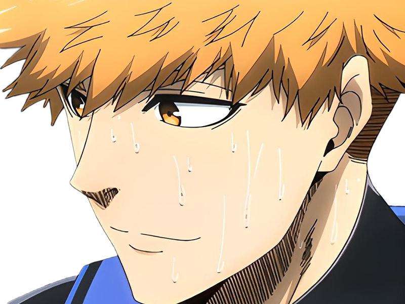 Sticker rensuke kunigami blue lock manga anime foot attaquant roux yeux auburn heros par Dark-63