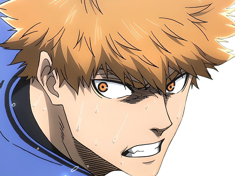 Sticker rensuke kunigami blue lock manga anime foot attaquant roux yeux auburn heros par Dark-63