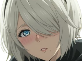 Sticker 2b nier automata cheveux blanc yeux bleu opale de brienne fic bloop par Bl0op