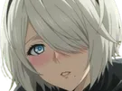 2b nier automata cheveux blanc yeux bleu opale de brienne fic bloop