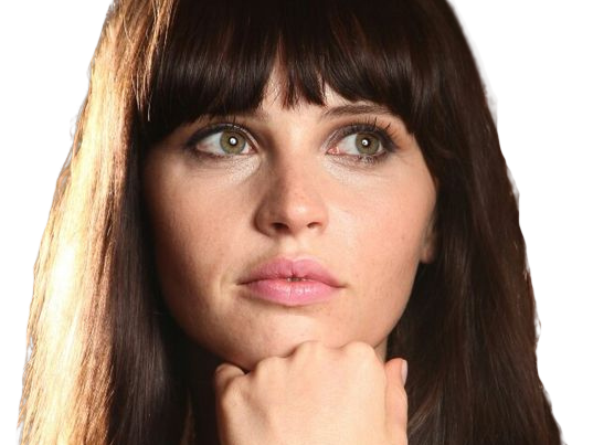 Sticker felicity jones star wars cheveux noir yeux vert erato poetesse non romancable dommage fic bloop par Bl0op