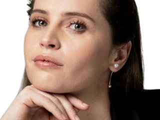 Sticker felicity jones star wars cheveux noir yeux vert erato poetesse non romancable dommage fic bloop par Bl0op