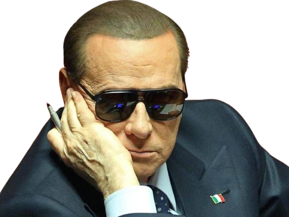 Sticker silvio berlusconi il cavaliere homme politique affaires italien classe bg foot premier ministre italie par PubliusOvidius