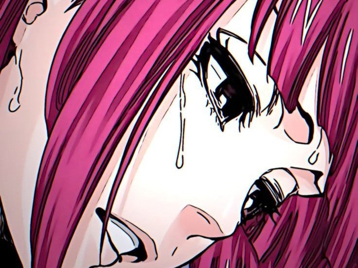 Sticker riruka dokugamine bleach cheveux yeux rouge bonnet couettes frange fullbring fic bloop par Bl0op