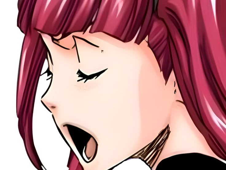 Sticker riruka dokugamine bleach cheveux yeux rouge bonnet couettes frange fullbring fic bloop par Bl0op